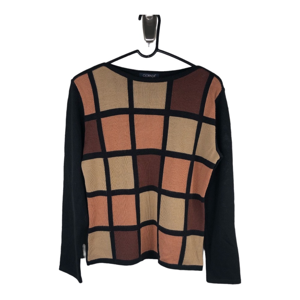 Merino wool blend boatneck long-sleeve colorblock sweater, size M - NWT